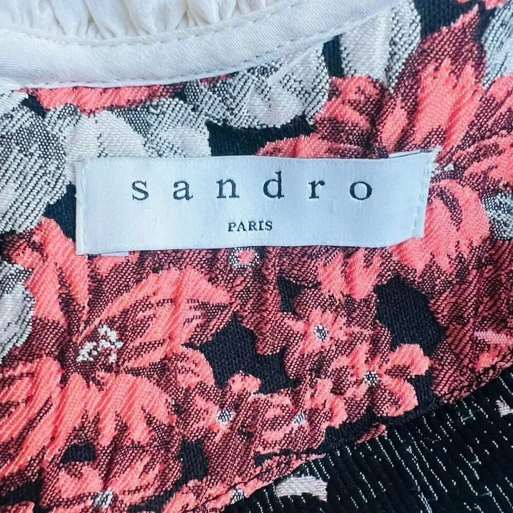 Sandro Womens Pink Floral Sleeveless Mini Dress Size 0 - Picture 7 of 12